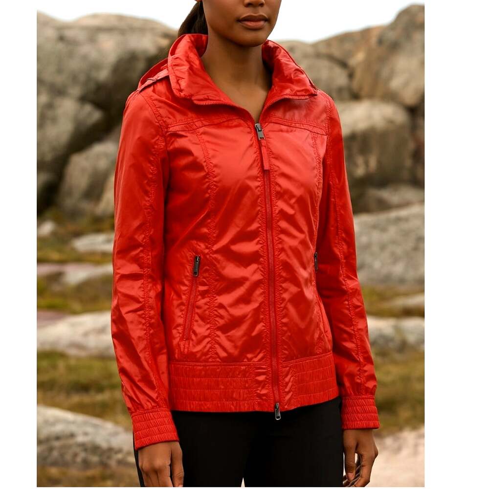 NEW! Mackage S Perla Rain Jacket $750 Waterproof Coat Hood Sailing Bright Red